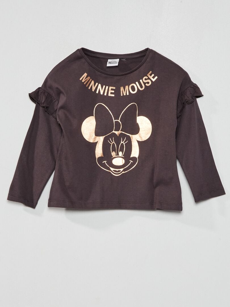 Disney-T-shirt met Minnie-print en volants antraciet - Kiabi