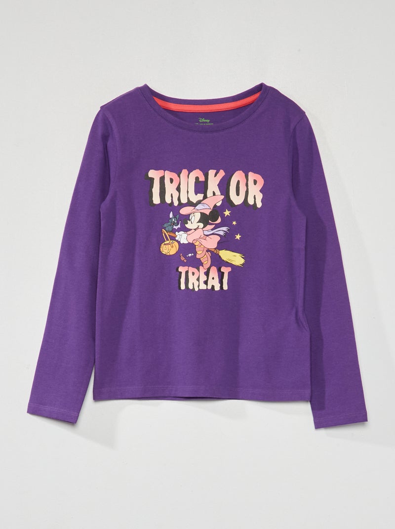'Disney'-T-shirt met ronde hals - Halloween PAARS - Kiabi