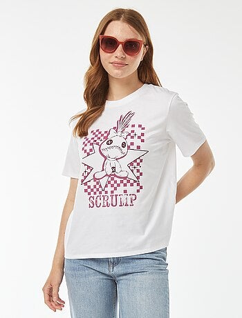Disney-T-shirt met Scrump, Lilo & Stitch-print en korte mouw