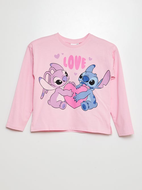 Disney-T-shirt met Stitch-print en lange mouw - Kiabi