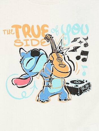 Disney-T-shirt met Stitch-print en lange mouw