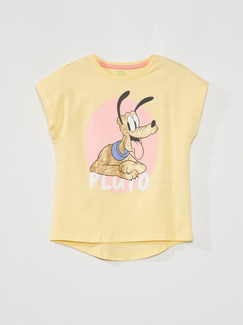 'Disney'-T-shirt van jersey met pailletten GEEL - Kiabi