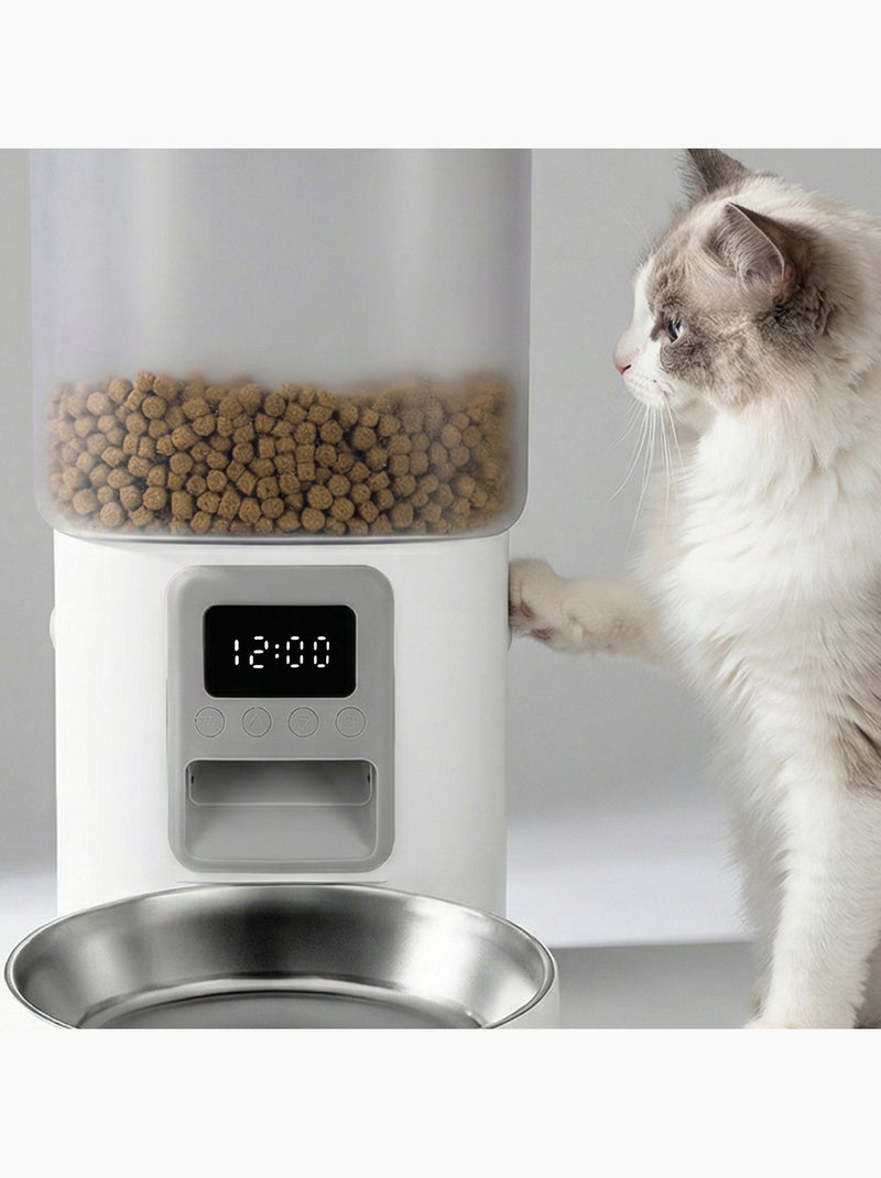 Distributeur de croquettes Automatique pour chat Chat PELUVIO Crispy - 4,5 L - 4 Repas/jour Blanc - Kiabi