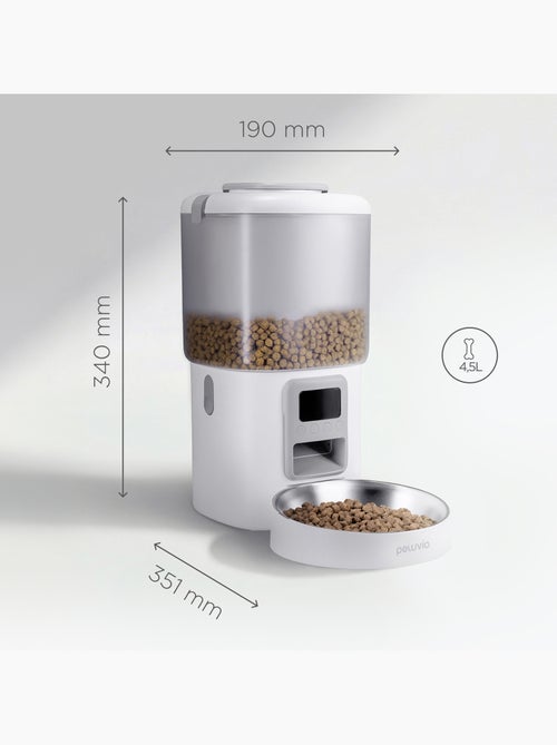 Distributeur de croquettes Automatique pour chat Chat PELUVIO Crispy - 4,5 L - 4 Repas/jour - Kiabi