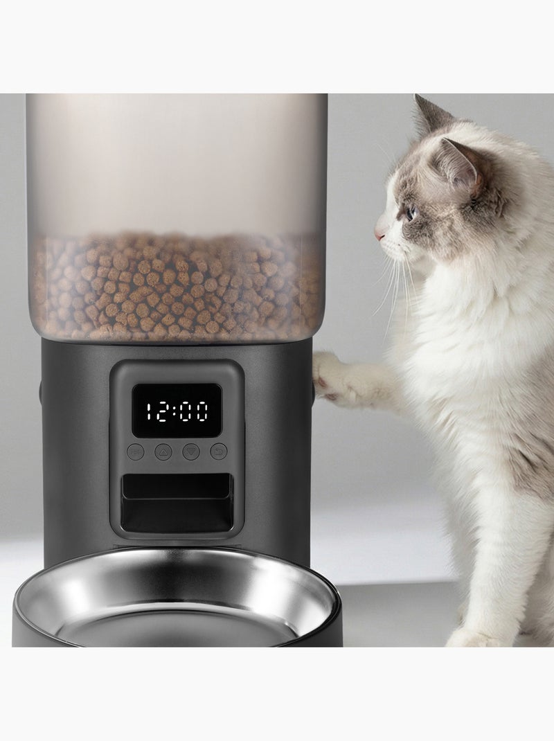 Distributeur de croquettes Automatique pour chat Chat PELUVIO Crispy - 4,5 L - 4 Repas/jour Noir - Kiabi