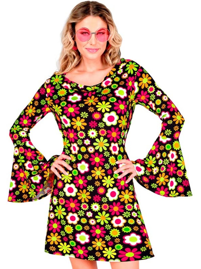 Donker bloemenpatroon hippiekostuum uit de jaren 60 Multicolor - Kiabi