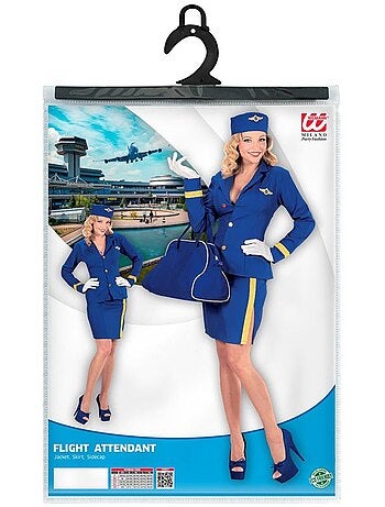 Donker stewardessenkostuum met muts voor dames