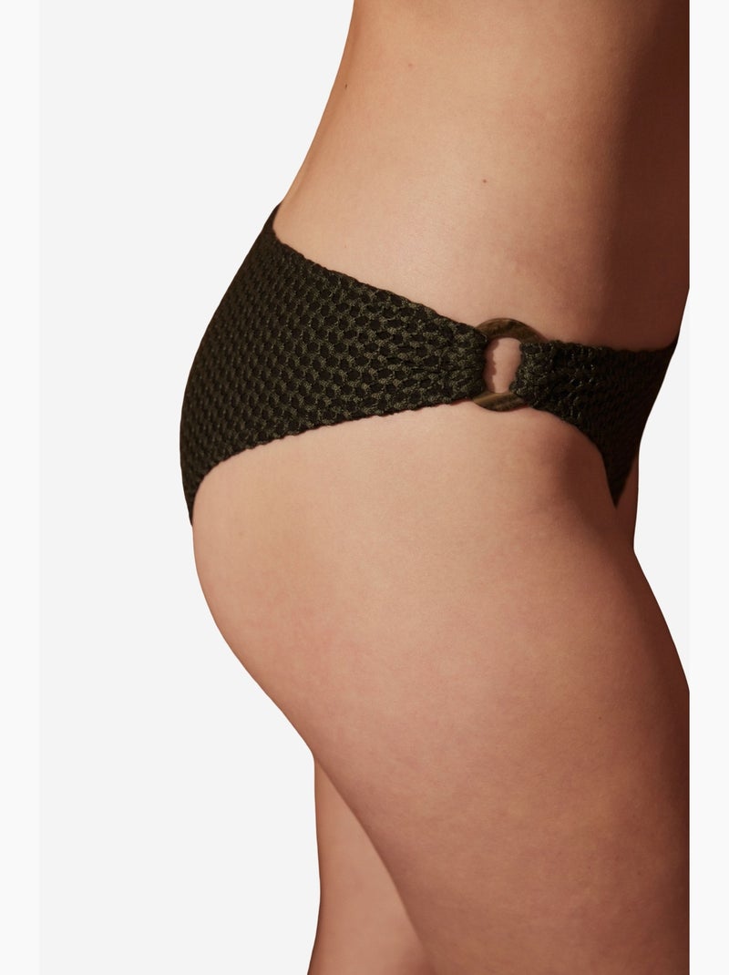 Donkere parker bikinibroek met accessoiredetail en v-snit penti Kakigroen - Kiabi