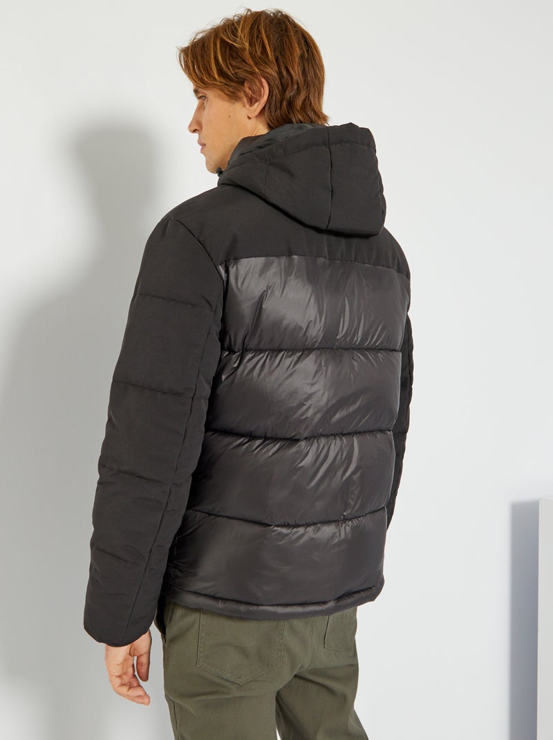Gewatteerd donsjack met colorblock - zwart - Kiabi - 35.00