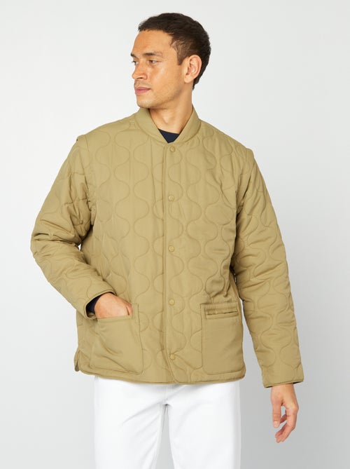 Doorgestikt donsjack met afneembare mouwen - Kiabi