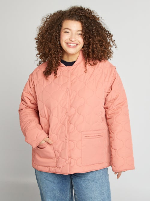 Doorgestikt donsjack met afneembare mouwen - Kiabi