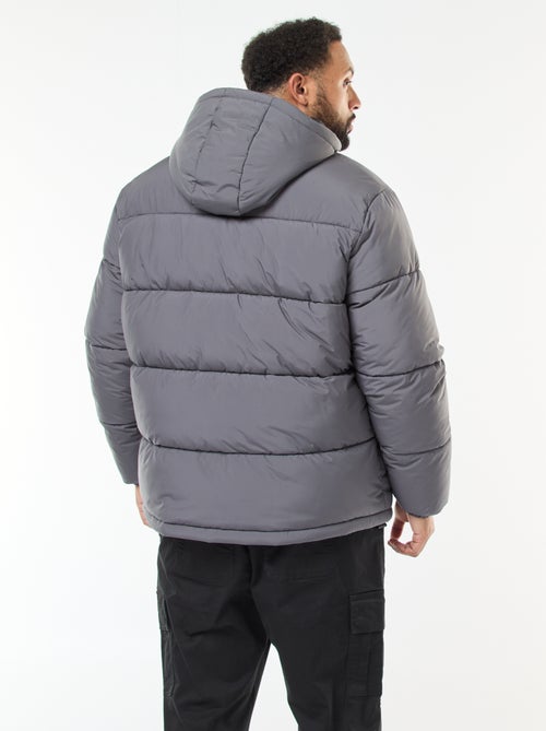 Doorgestikt warm donsjack met capuchon - Kiabi