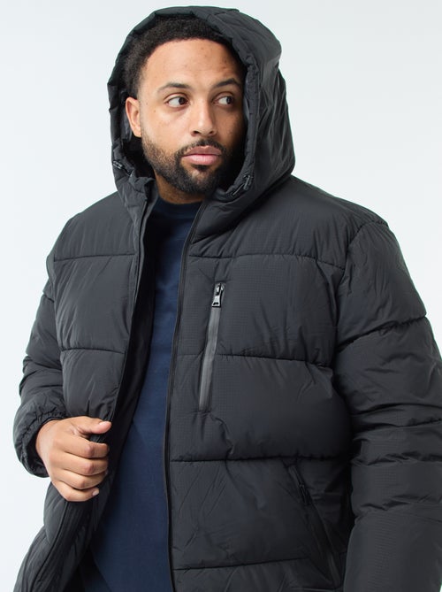 Doorgestikt warm donsjack met capuchon - Kiabi