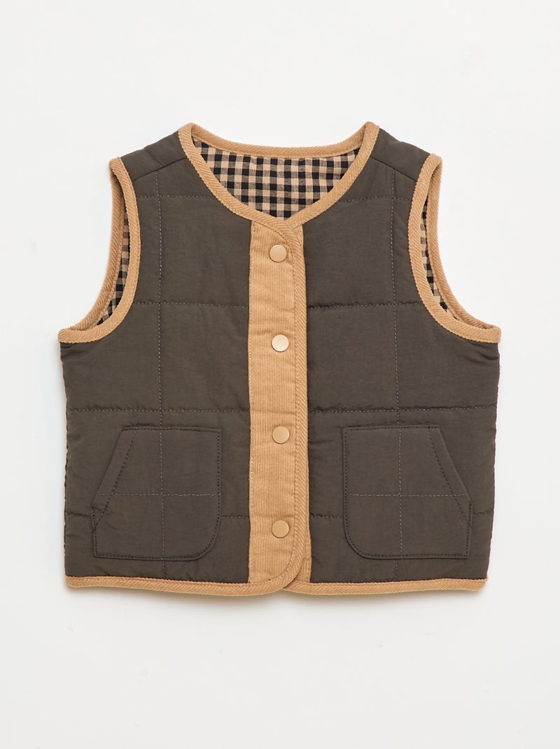 Doorgestikte bodywarmer Zwart - Kiabi