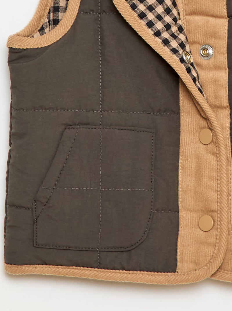 Doorgestikte bodywarmer Zwart - Kiabi