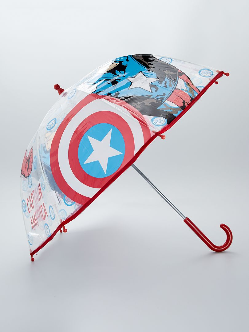 Doorzichtige paraplu 'Captain America' rood / blauw - Kiabi