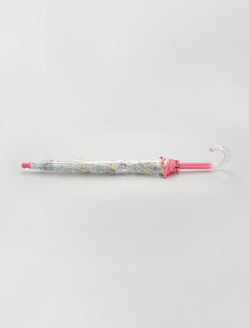 Doorzichtige paraplu met 'kat'- en 'regenboog'-print