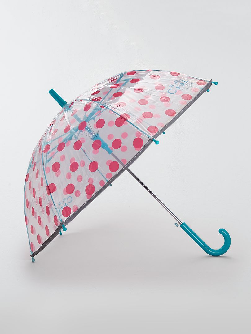Doorzichtige paraplu ‘stippen’ roze - Kiabi
