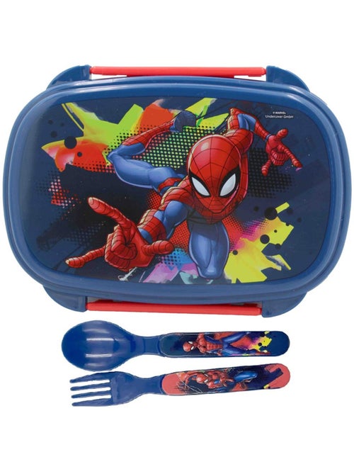 Doos met maaltijd 'Spider-Man' met cuillère en fourchette 17 x 12 x 7 cm – Spider-Man - Kiabi