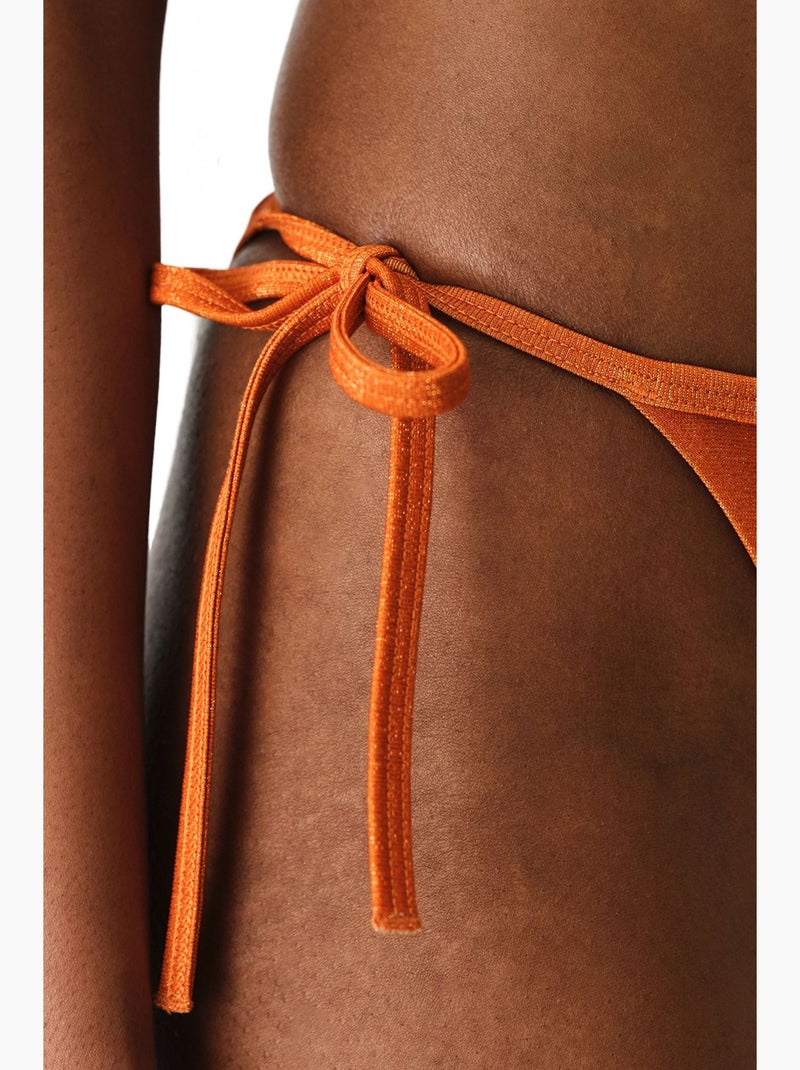 Dorothy glanzende bikinibroek met middelhoge taille penti Oranje - Kiabi