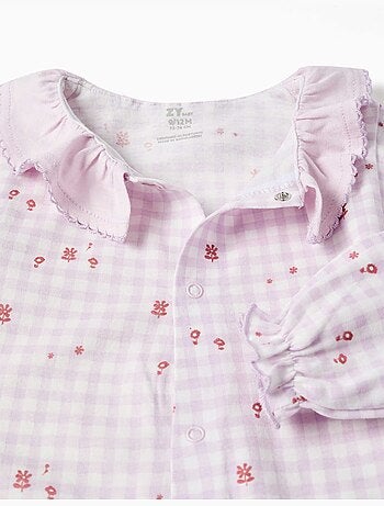 Dors-bien en coton à motif vichy
