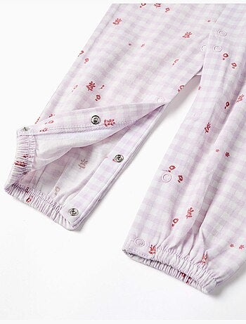 Dors-bien en coton à motif vichy