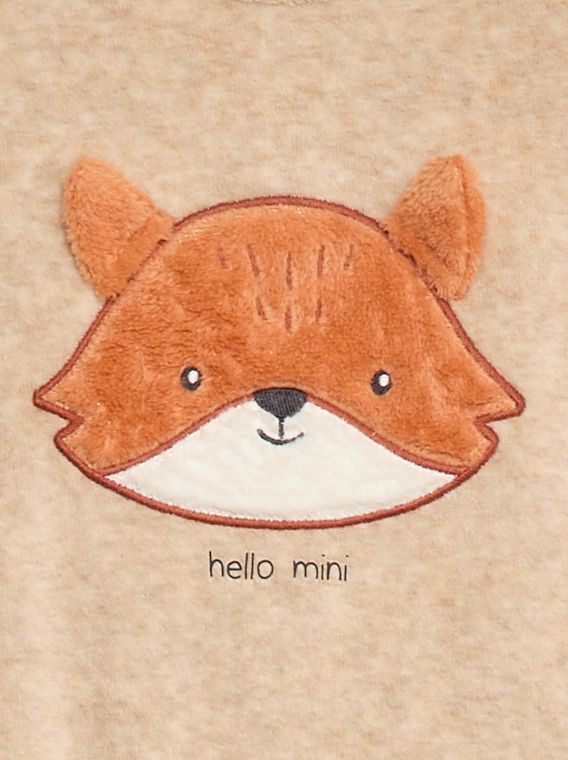 Dors bien en velours avec animation Beige - Kiabi