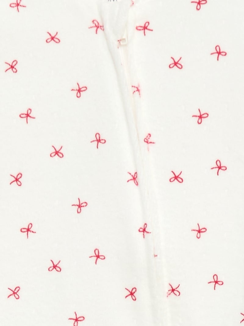 Dors-bien en velours avec ouverture zippée Blanc - Kiabi