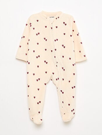 Dors-bien en velours avec ouverture zippée