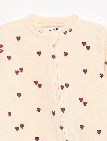 Dors-bien en velours avec ouverture zippée