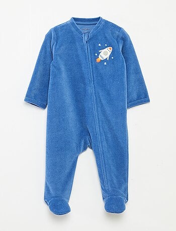 Dors-bien en velours avec ouverture zippée