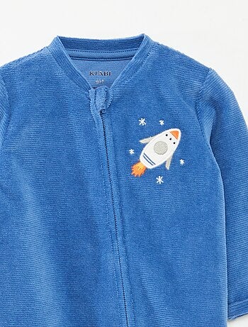 Dors-bien en velours avec ouverture zippée