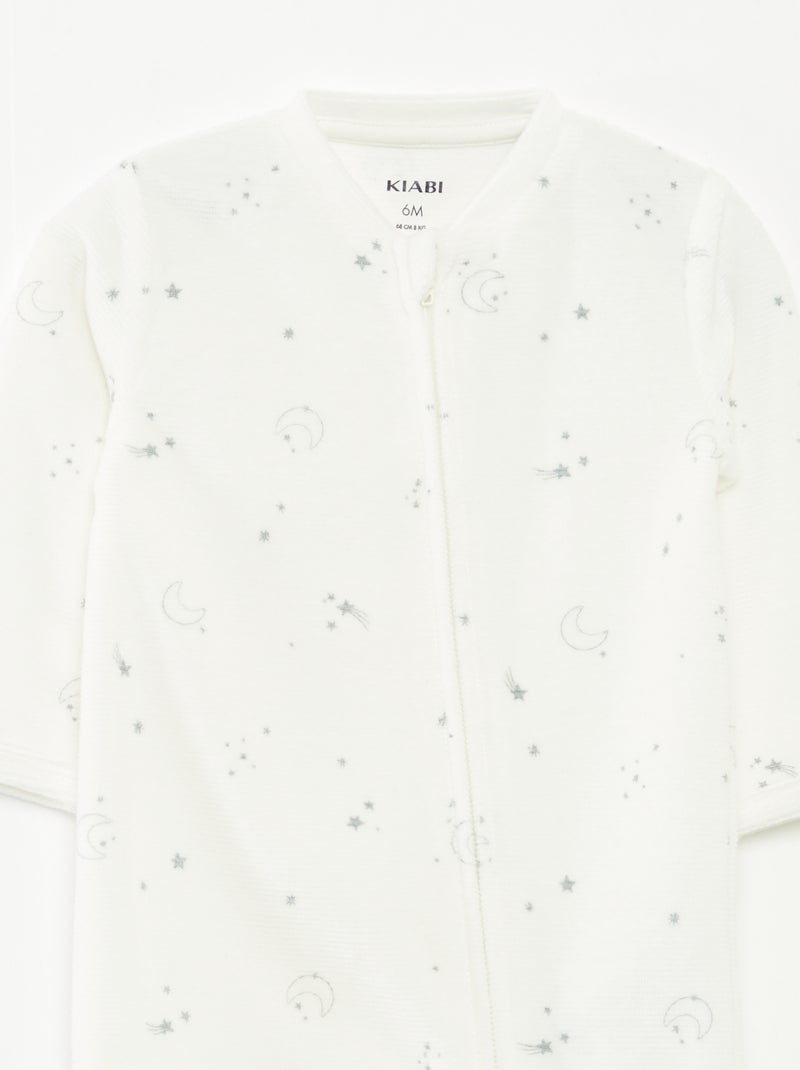 Dors-bien en velours avec ouverture zippée Gris - Kiabi