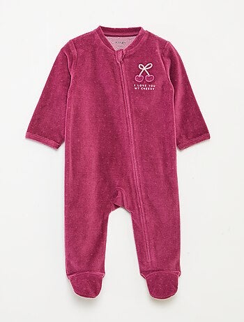 Dors-bien en velours avec ouverture zippée