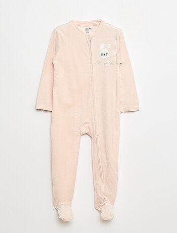 Dors-bien en velours avec ouverture zippée