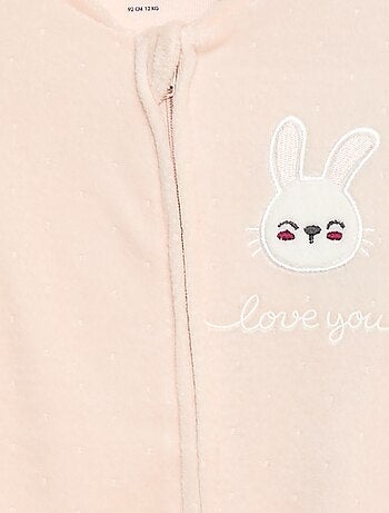 Dors-bien en velours avec ouverture zippée