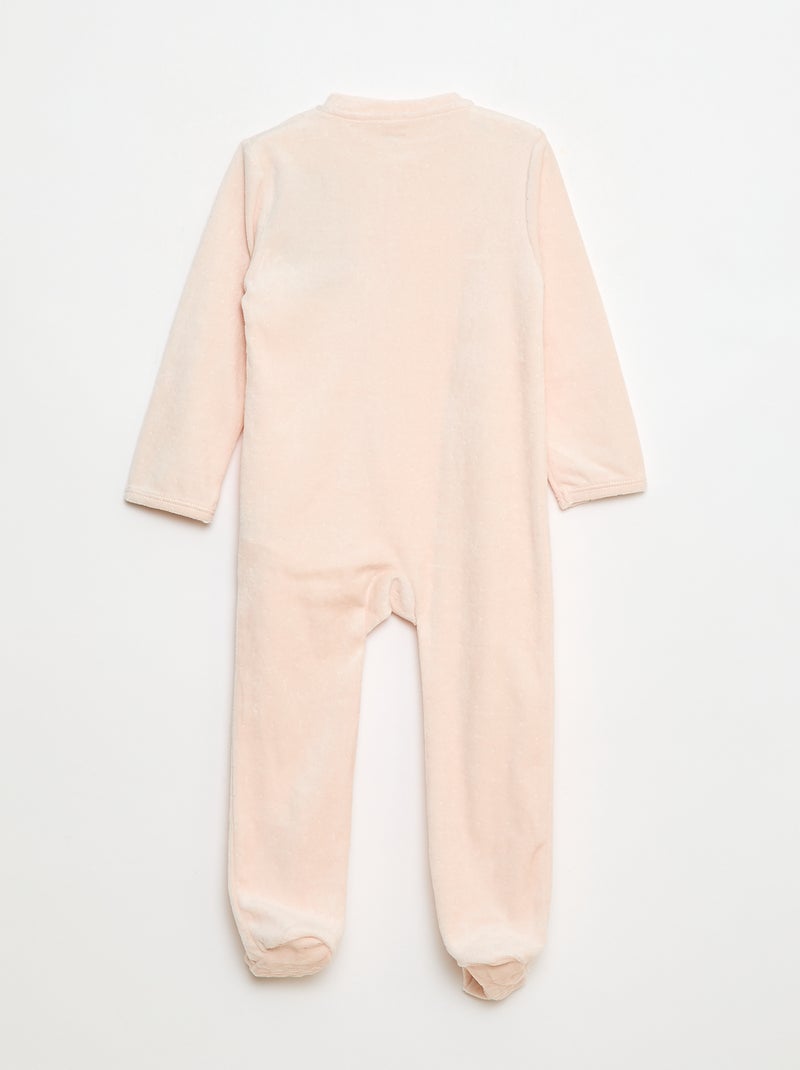 Dors-bien en velours avec ouverture zippée Rose - Kiabi