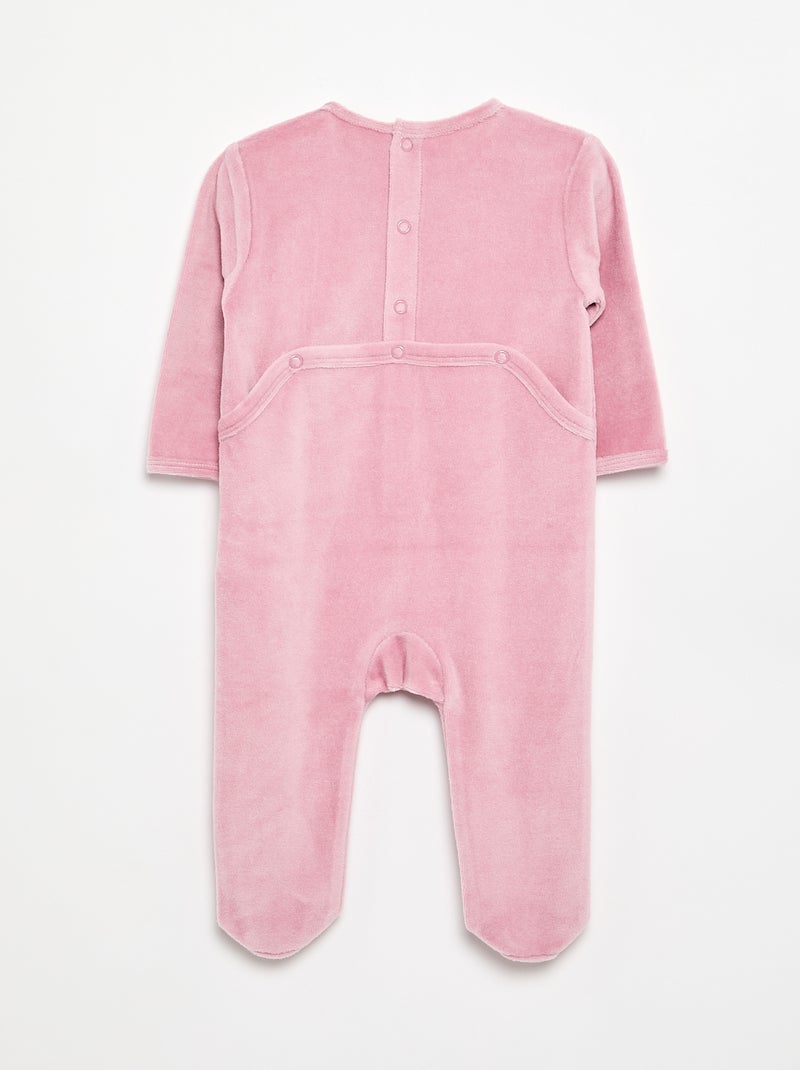 Dors bien en velours avec pieds Rose - Kiabi