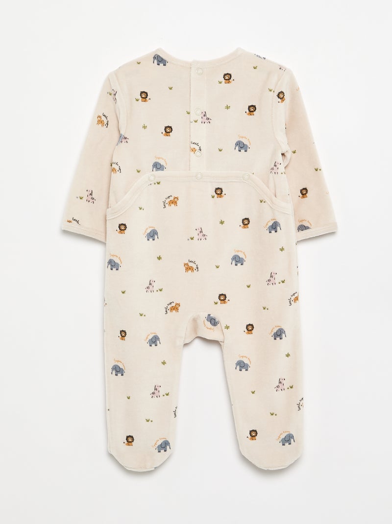 Dors bien en velours Beige - Kiabi