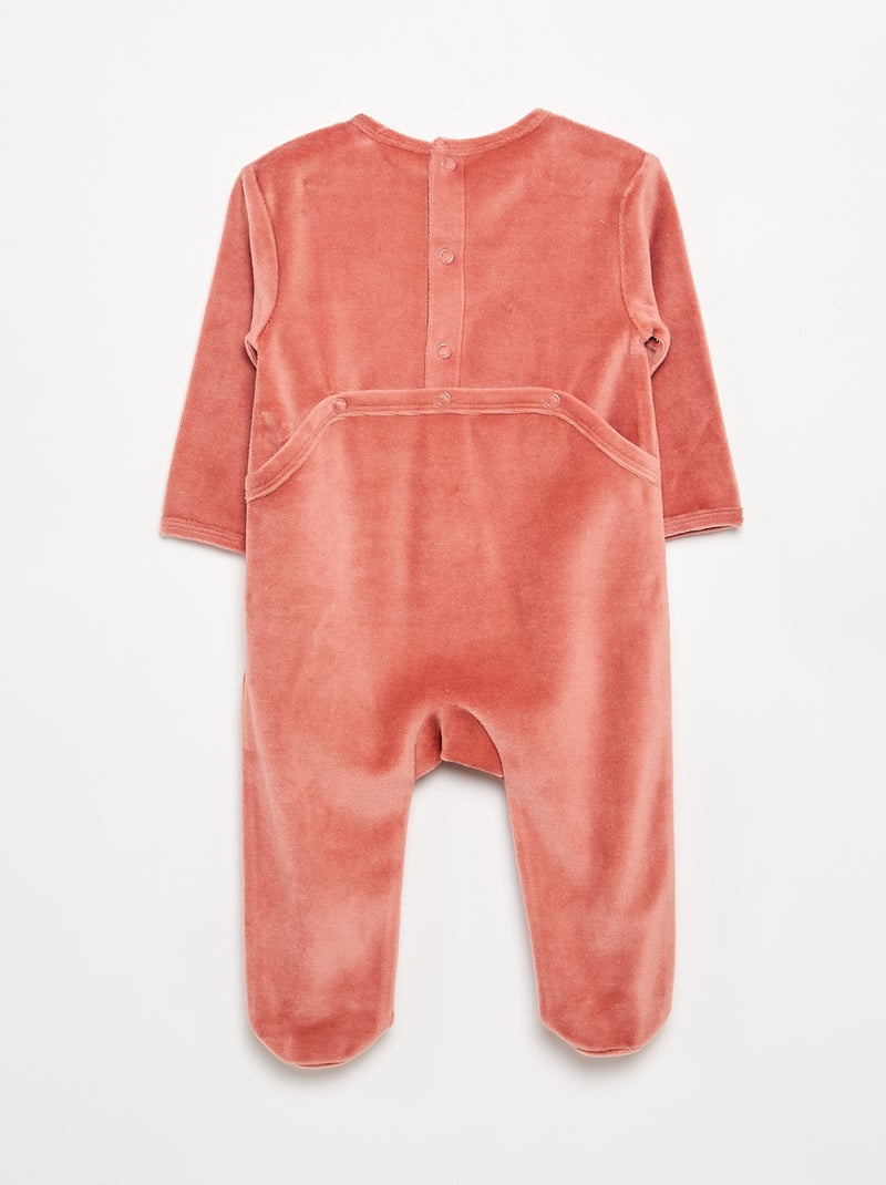 Dors bien en velours Rose - Kiabi