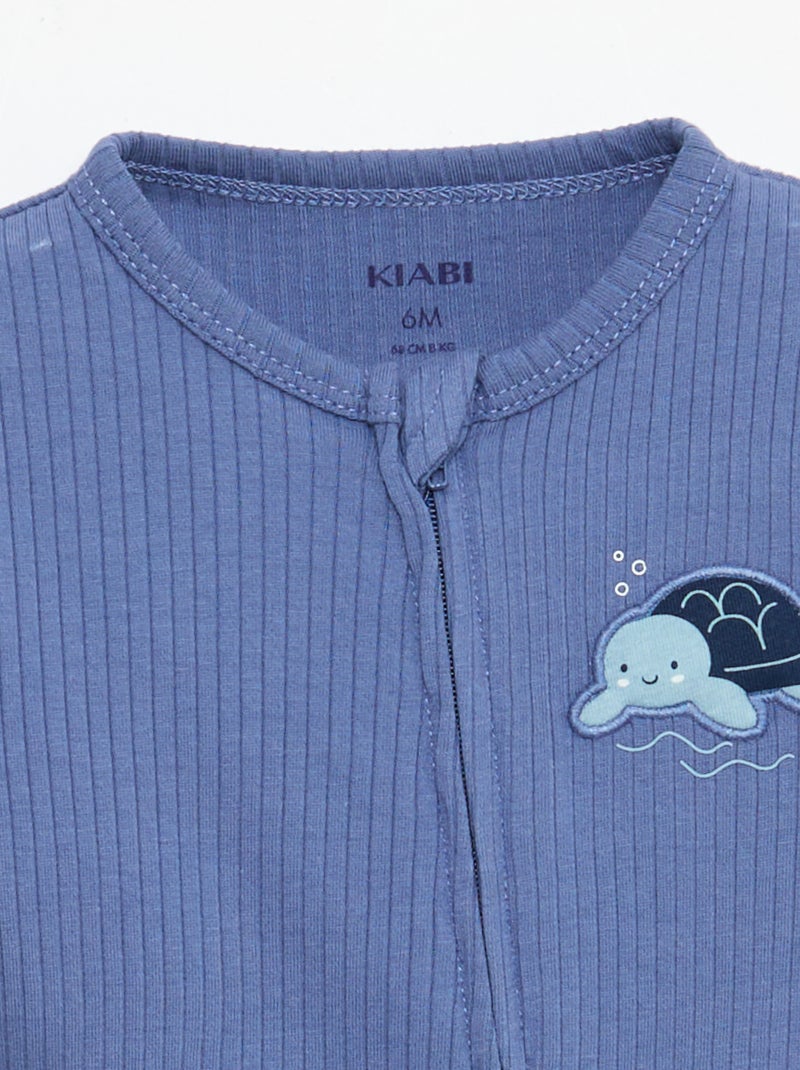 Dors bien zippé léger manches courtes Bleu - Kiabi