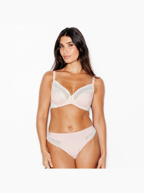 Douce beha bedekkend microfibre zwart/blauw - Kiabi