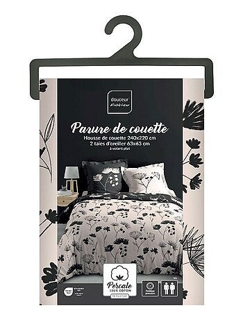 Douceur d'Intérieur - Housse de couette + 2 taies d'oreiller Iris