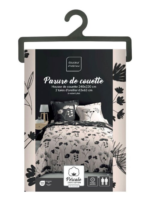 Douceur d'Intérieur - Housse de couette + 2 taies d'oreiller Iris - Kiabi