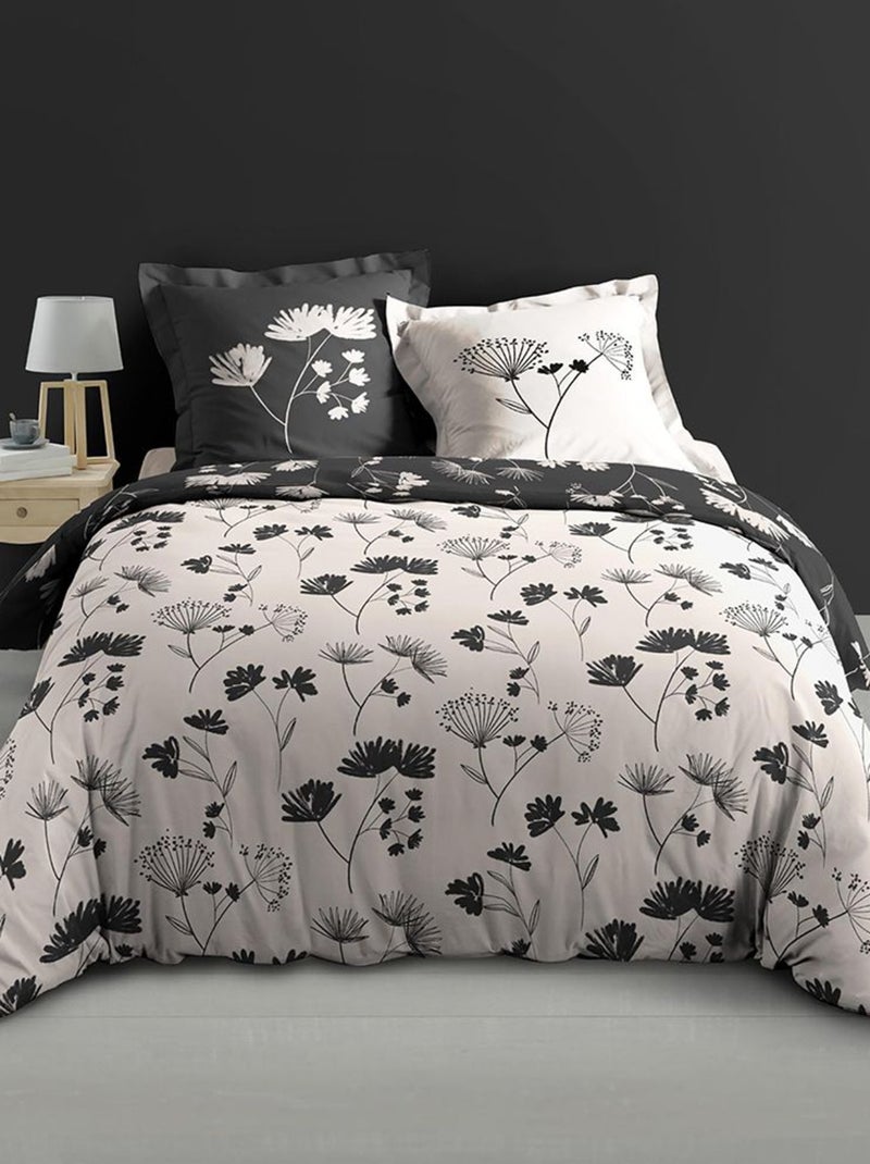Douceur d'Intérieur - Housse de couette + 2 taies d'oreiller Iris Blanc - Kiabi