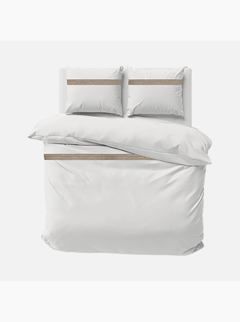 Douceur d'Intérieur - Housse de couette + 2 taies d'oreiller Laly Blanc - Kiabi