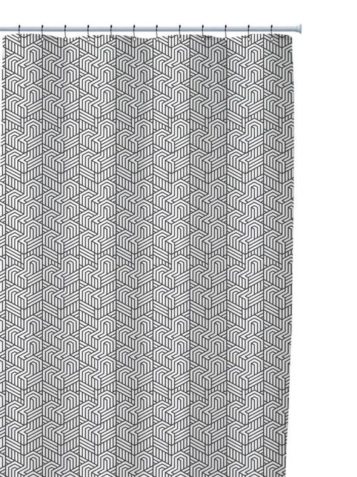 Douchegordijn van polyester met geometrische print - Kiabi