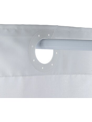 Douchegordijn van polyester met pomponprint