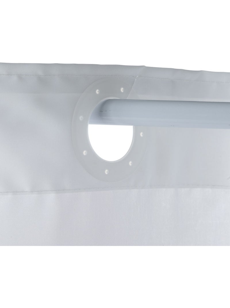 Douchegordijn van polyester met pomponprint Wit - Kiabi
