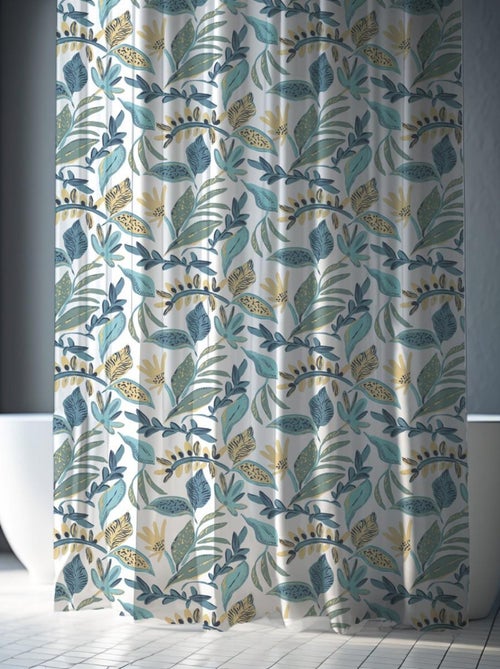 Douchegordijn van polyester met tropische print - Kiabi